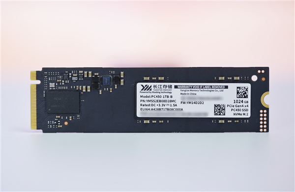 擒牛网 疾速7000MB/s！长江存储PC450 1TB SSD图赏